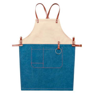Customizable Women's Stylists Waist <b>Apron</b> Professional Sleeveless <b>Work</b> Tool with Pockets Made From Jeans Cotton Material - Product Image 1