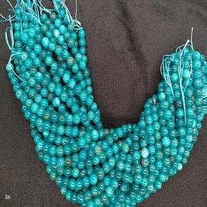 Perles en apatite néon de 8 mm sculptées, brins de pierres semi-précieuses, artisanat en pierres précieuses, perles en apatite néon taillées à la main - Product Image 3