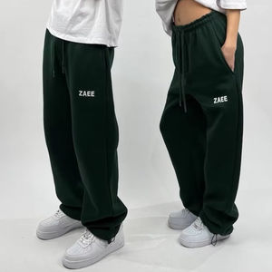 Pantalons de survêtement amples à cordon de serrage de haute qualité pour femmes, couleur unie, vêtements de sport de fitness, pantalons de jogging pour hommes avec poche latérale - Product Image 1