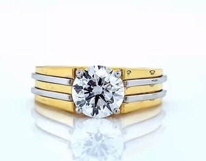 Bijoux en diamant de laboratoire pour femmes, 2,71 carats, taille ronde, ethnique, or jaune 18 carats, bague en diamant de laboratoire, Vala Brothers - Product Image 3