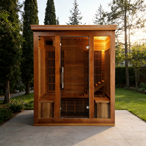 Sauna infrarouge Cedar Elite pour 4-5 personnes - Sauna bien-être écoénergétique pour une utilisation en intérieur/extérieur - Product Image 6