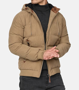 Chaqueta Bomber Unisex Cálida con Capucha, Cierre de Cremallera, Relleno de Algodón, OEM al por Mayor, Chaqueta Acolchada para Hombre - Product Image 1
