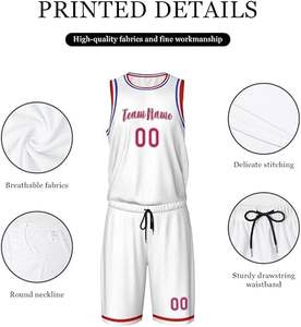 Uniforme ligero de baloncesto de poliéster 100% para adultos Estilo único Color personalizado Conjunto de talla grande de alta calidad Transpirable - Product Image 4