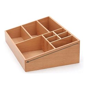 Natural Wooden <b>Makeup</b> Organizer Rectangle Shape Modern Design With Multiple Compartments For Storage Made in Vietnam - Product Image 2