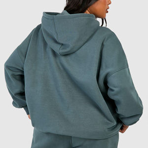 Nouveau design personnalisé, sweat à capuche court pour femme, de haute qualité, décontracté, hiver, impression personnalisée, tissu polaire, coupe-vent, respirant - Product Image 2