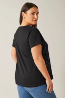 T-shirt décontracté en coton noir tie-dye grande taille pour femme, nouvelle collection, tendance, de marque, séchage rapide, OEM/ODM, surplus du Bangladesh