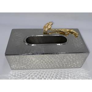 Dernier modèle arrivée argent brillant poli porte-serviettes en métal de qualité supérieure et boîte à mouchoirs avec un créateur floral unique - Product Image 4