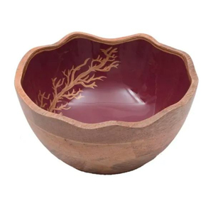 <b>Set</b> of 2 Round Shape Wooden and Meena Work Food Serving <b>Bowl</b> Superior Quality Medium Size Handmade <b>Bowl</b> From India - Product Image 4