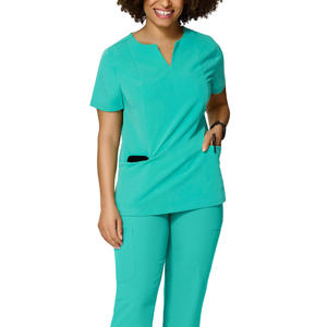 Vêtements d'hôpital pour femmes en gros directement du fabricant, logo personnalisé, tailles grandes 3XL, ensembles d'uniformes d'infirmière, ensembles chirurgicaux en spandex - Product Image 2