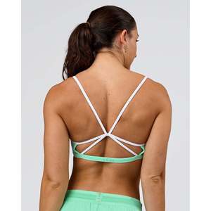 Sujetador Deportivo Tempo - Jelly Mint-White - Transpirable, Ajustable, Acolchado, con Estampado de Leopardo, Ligero, Tallas XS-3XL - Product Image 2