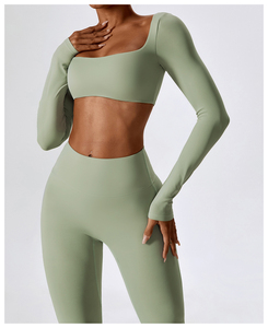 High Quality Seamless Women Yoga Set Spandex Polyester High Waisted <b>Leggings</b> For Women with Custom Logo Printed OEM Service - Product Image 2