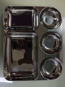 Bandeja de cena con compartimento ecológico reutilizable de acero inoxidable, acabado de espejo duradero, plato para servir alimentos para restaurantes, hostales - Product Image 2