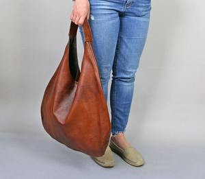 LHB-0006 Ladies' Vegan Genuine Leather Handbag with <b>Wallet</b> Fashion Slouchy Shoulder Purse <b>for</b> <b>Women</b> - Product Image 5