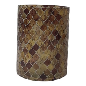 Formes de mosaïque décoratives pour la maison et le jardin Décoration artisanale pour le mariage et Noël Bougie brune Récipients en verre Lanternes et bocaux - Product Image 5