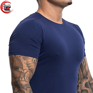 Camiseta deportiva 100% de algodón de alta calidad para hombre con manga corta Color sólido y cuello redondo Camiseta de calidad para hombre - Product Image 6