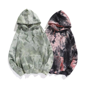 Alta calidad 100% algodón Tie-dye Sudadera con capucha Logotipo personalizado Peso pesado French Terry Fleece Pullover Emboss Hoodies - Product Image 3