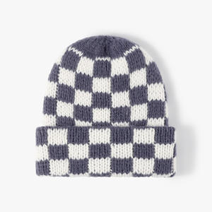 Bonnet d'hiver unisexe en gros, imprimé intégral, logo personnalisé, bonnet en acrylique tricoté à revers, bonnets beanie 2025 - Product Image 4