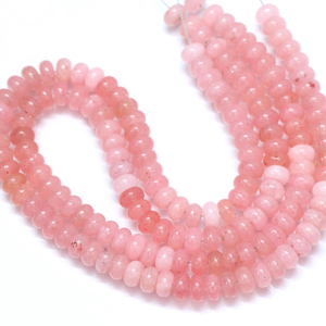 Hermosas Cuentas de Cuarzo Rosa Musgo en Forma de Rondelle, Cuentas de Piedras Preciosas de Cuarzo Rosa Lisas de 7-8 mm, Cuentas de Calidad AAA - Product Image 3