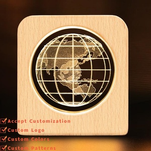 Lámpara de Cristal 3D Personalizada con Rotación de 360 Grados, Precio Directo de Fábrica 2026 °   Lámpara de Noche con Ilusión 3D, Lámpara de Bola de Cristal LED 3D - Product Image 1