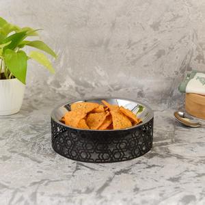 Bol en métal noir à motif géométrique, vaisselle moderne, bol à motif arabe / islamique, bol de cuisine, bol à dîner haut de gamme - Product Image 4