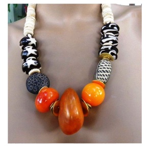 Collier artisanal en corne de buffle d'eau avec grosses perles, couleur personnalisable, écologique, style ange et bouddhisme, bijoux religieux - Product Image 2