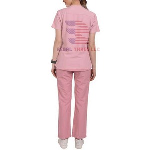 Custom V-Neck Unisex Hospital Scrub Set Uniforme de enfermera Set Clínica Personal Scrub Uniforme - Product Image 5