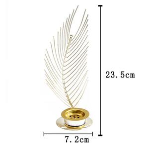 Brûleur d'encens métallique texturé en plumes de haute qualité, il aide à conjurer l'énergie négative, parfait pour les fêtes arabes - Product Image 6