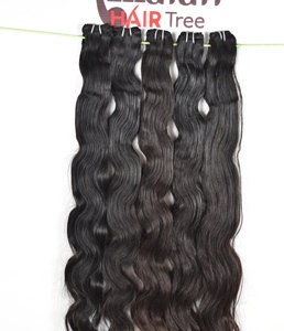 Extensiones de Cabello Humano Indio Virgen, Ondulado, de la Mejor Calidad, Color Negro, Cutícula Alineada, Doble Trama a Máquina, Natural, Sin Procesar - Product Image 5