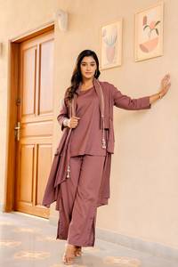 ชุดคุर्ตา/คุर्ติแบบดั้งเดิมของอินเดียและปากีสถานสำหรับเด็กผู้หญิง ชุดลำลองสำหรับฤดูร้อน งานดีวาลี ผ้าฝ้ายแห้งเร็ว - Product Image 4