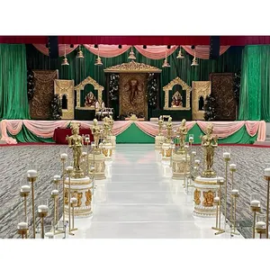 Vidhis DE BODA Srilankan, accesorios de decoración de escenario, evento temático de boda árabe, Mandap, boda musulmana, escenario Walima con pasarela