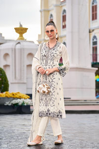 Rayón bordado con encaje Naznin Dupatta Ready-Made Party Salwar Kameez Colección de trajes para adultos - Product Image 5