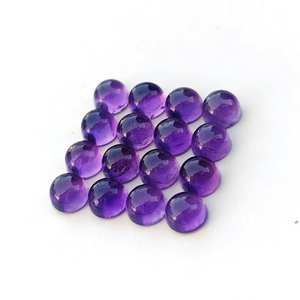 Amatista Lisa natural suelta para joyería hecha a mano 5mm-30mm todo calibrado espalda plana Rosa corte ovalado para la fabricación de anillos de collar - Product Image 1