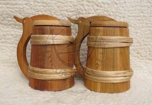 Vaso de cerámica pulido grande personalizado con mango de madera para el hogar, restaurantes, decoración de Navidad, tazas de cerveza de té - Product Image 2