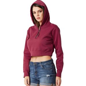 2024 Casual Streetwear Basic Hooded <b>Sweatshirt</b> With Zipper Tracksuit Solid Long <b>Sleeve</b> Hoodies Women Zipped Crop Top Hoodie - Product Image 2