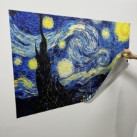 Tableau électrostatique moderne réutilisable et durable « Nuit étoilée » de Van Gogh, multifonctionnel, adhérait aux surfaces statiques