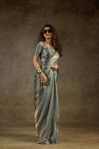 Colección de Saris de Seda Lichi Pura de Alta Calidad con Diseño de Diamantes Jarkhan, Tendencia, Mejor Precio, Ropa de Fiesta, Moda India Fatema - Product Image 2