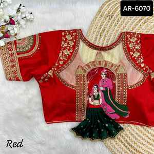 Les femmes à la mode portent des saris en soie indienne du sud vêtements de fête mariage indien dernier créateur Banarasi chemisier en soie de coton pour saree - Product Image 4