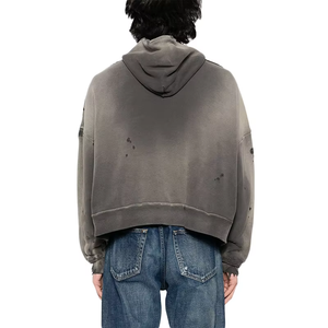 Sudadera con Capucha para Hombre, Estilo Vintage, Lavada y Desgastada, Corte Holgado, Manga Larga, Ropa Casual de Calle 2026 - Product Image 3