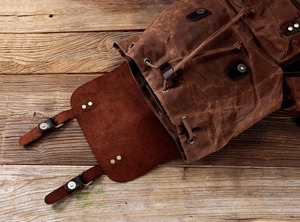Leather Canvas <b>Backpack</b> Classic Retro Travel Hiking School <b>Laptop</b> Rucksack OEM LCBP-0048 Lightweight Eco-Friendly - Product Image 4