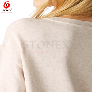 Sudadera con bordado griego para mujer, cuello redondo hecho a medida, sudadera de lana de algodón bordada para mujer - Product Image 2
