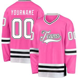 Logotipo bordado personalizado, venta al por mayor, UNIFORMES DE EQUIPO Pro Fit, secado rápido, doble punto, poliéster, diseño duradero, camisetas de hockey sobre hielo OEM - Product Image 3