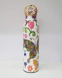 Nouveauté : Bouteilles d'eau de luxe en cuivre pur, personnalisables (taille et impression), étanches et compatibles lave-vaisselle pour une utilisation sûre. - Product Image 4