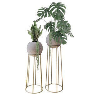 Jardinière décorative d'intérieur et d'extérieur en finition cuivre avec support surélevé en fer noir pour la maison, le bureau et les espaces commerciaux - Product Image 2