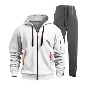 Ensemble de survêtement slim fit tendance, survêtement zippé de luxe pour homme, survêtement abordable pour commande en gros, couleur et taille personnalisées disponibles - Product Image 4