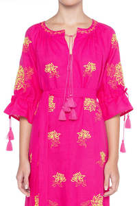 Robe longue d'ukraine brodée à manches longues et col rond pour femmes, nouvel arrivage - Product Image 2
