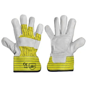 Guantes de trabajo con forro polar reforzado, guantes industriales de trabajo de seguridad de cuero de grano de cabra de alta calidad - Product Image 4