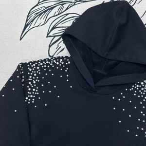 Sudadera personalizada diseño de diamantes de imitación bolsillos canguro moda cálida para Otoño e Invierno para Sudadera con capucha - Product Image 5