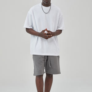 เสื้อยืดคอกลมสีขาวสำหรับผู้ชายเสื้อยืดสไตล์สตรีทแบบเรียบทำจากผ้าฝ้ายเรียบหรู - Product Image 2