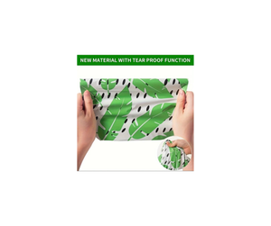 Bolsas de Poliéster 25x33cm Autoadhesivas, Impermeables, Resistentes a Desgarros, Duraderas, 2.3M, Hojas de Palma Hawaiana Verdes con Detalles Negros - Product Image 4