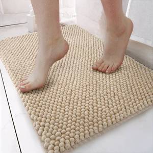 Tapis de salle de bain en microfibre pelucheuse couleur ivoire ananas, antidérapant, lavable, 50x80 cm - Product Image 1